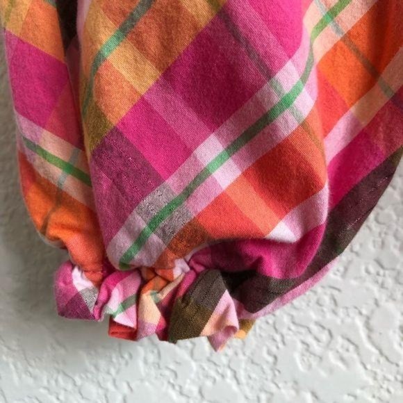 H&M Paris Plaid Trapeze Smocked Playsuit Jumpsuit - Picture 6 of 8